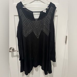 Woman’s Plus Size cold shoulder long sleeve top
